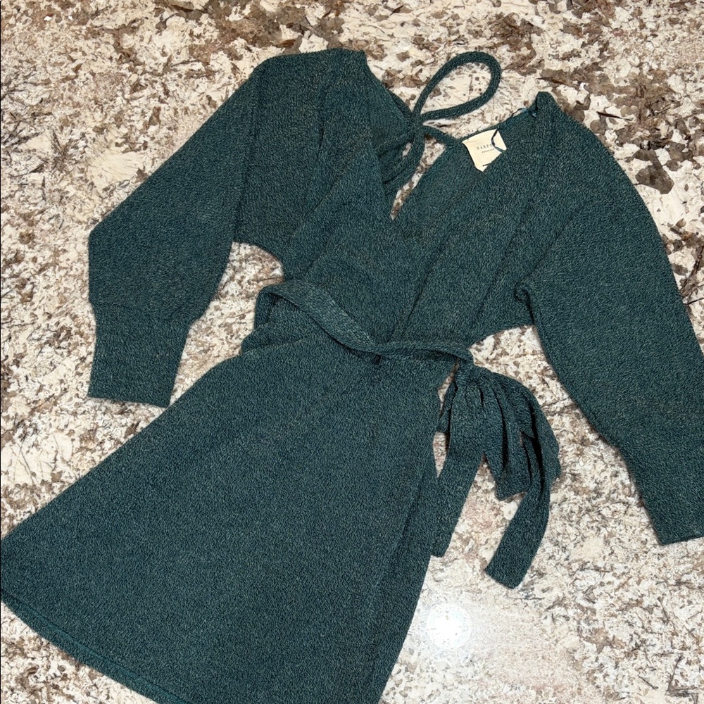 Holiday Sweater Wrap Mini Dress